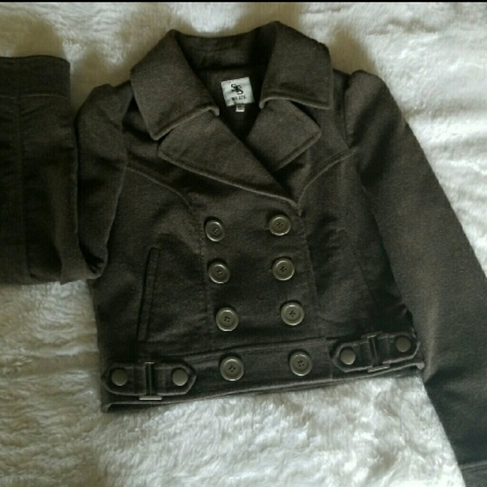 Cropped collarded peacoat by sts blue
